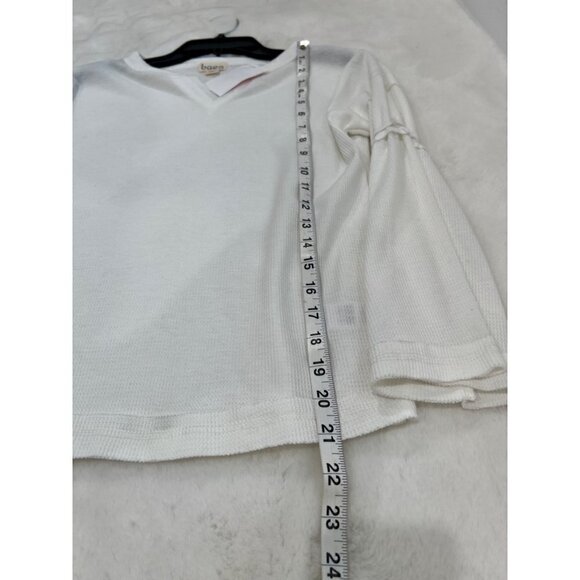 NWT Baea Size S Flare Sleeve T-shirt Thermal Top White MSRP $78 - Picture 3 of 9